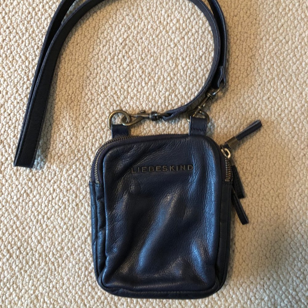 Navy Leather Crossbody